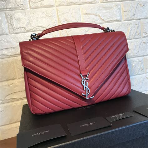 ysl college bag red